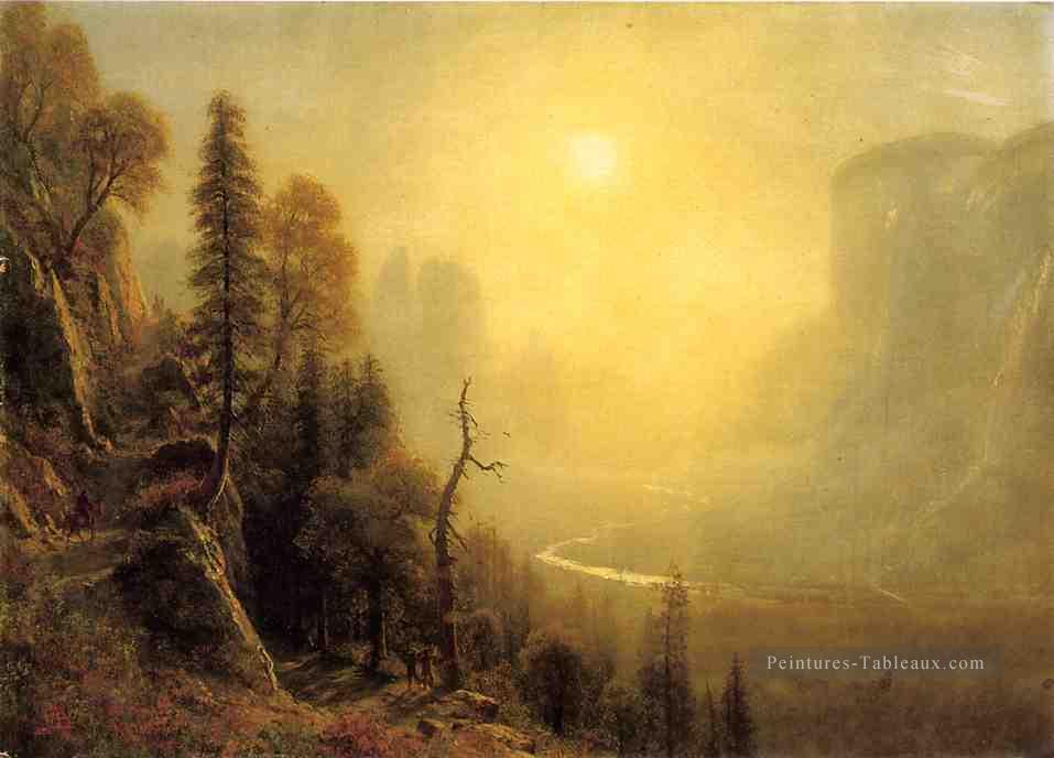 Étude pour le sentier Yosemite Valley Glacier Point Albert Bierstadt Peintures à l'huile